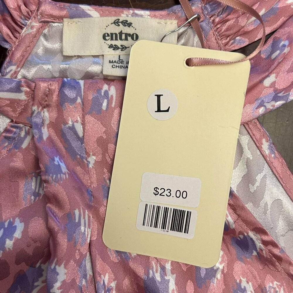 Boutique Top Women Size Small Medium Large Animal Print Pink Purple Silky NEW - Picture 7 of 13